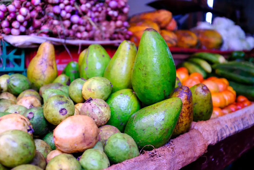 Fresh Catalina avocados for sell at the market.
