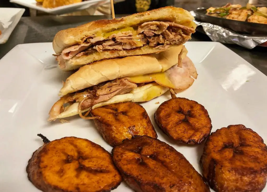 A Cuban sandwich and fried plantains from Fronteras resaurant.