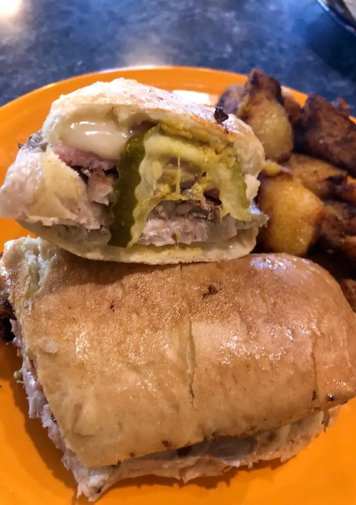 A Cuban sandwich and fried plantains from the Starliner Diner in Columbus Ohio.