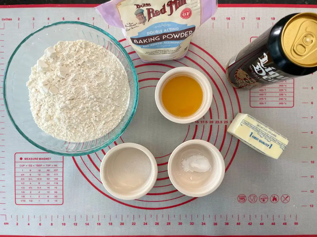 Empanada dough ingredients pre-measured ready to make the dough.