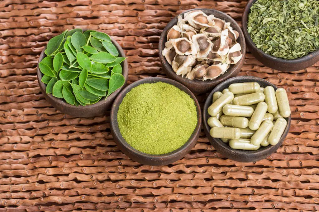 Moringa oleifera is available in different forms for use. Capsules, powder, and leaves.